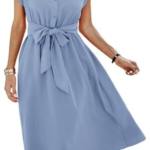 Elegant Blue Midi Dress